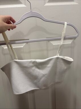 Zara White Straps Bandeau Crop Top